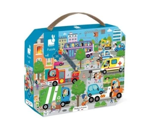 Janod Puzzle w Walizce Miasto 36 elementów 4+