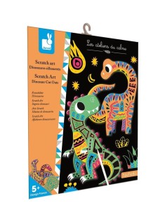 Janod Zestaw Kreatywny do Zdrapywania Dinozaury 5+